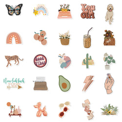 10/30/50PCS Bohemian Art Graffiti Stickers Decoration DIY Toy PVC Notebook Album Phone Laptop Car Kids Sticker Cute Decals Gift (ONLINE ORDER ONLY)