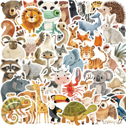 50pcs Cute Childrens Book Paintings Stickers Vinyl Waterproof Stickers for Kids Toy Animals Decals for Loptop Water Bottle Phone (ONLINE ORDER ONLY)