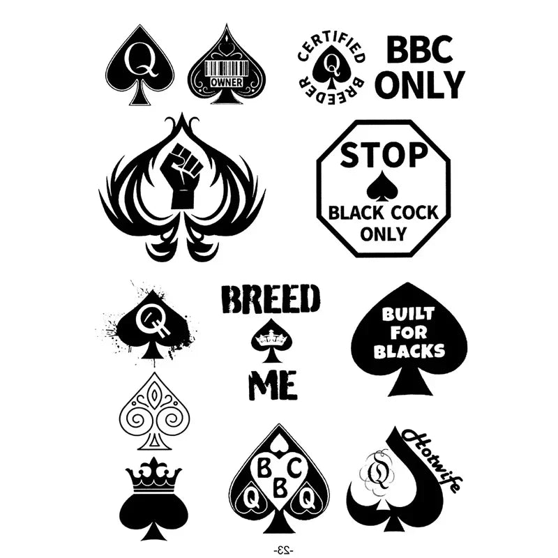 Poker Spades Waterproof Temporary Tattoos Women Fake Tattoo Body Stickers Tatoo Men Festival Tattoo Tatuajes Faux Tatouage (ONLINE ORDER ONLY)