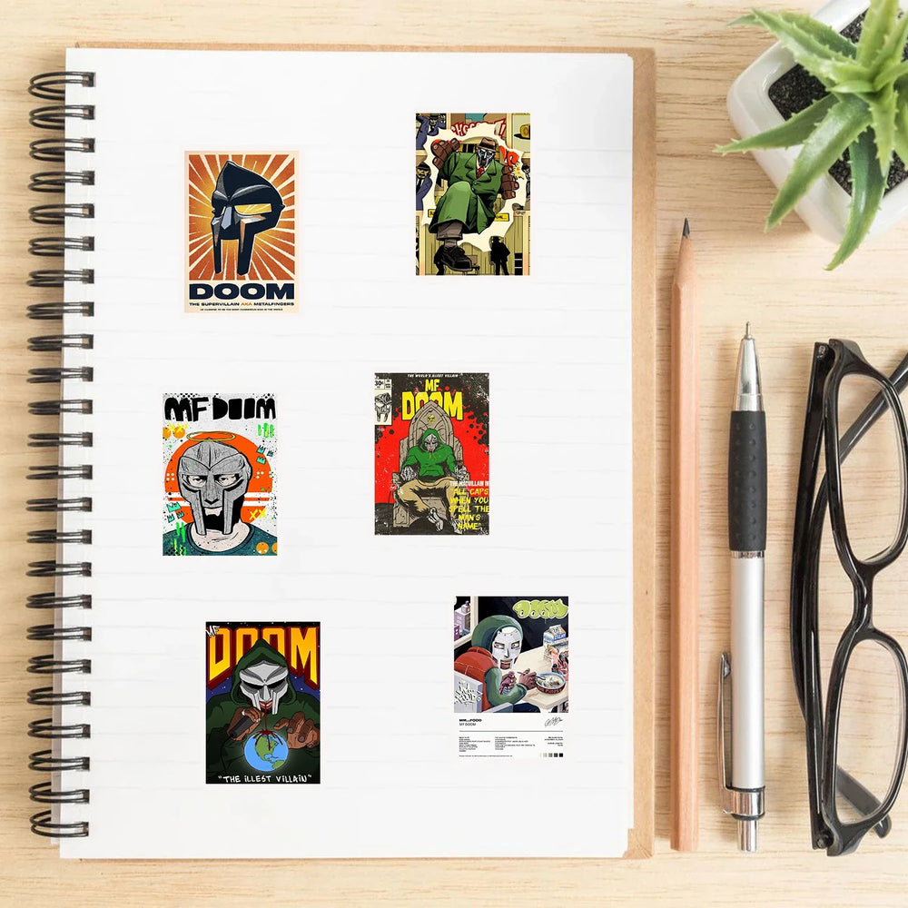 25PCS Hip Hop Rapper Mf Doom Stickers Singer Fan Gift DIY Decoration Phone Cup Luggage Scrapbook Laptop Helment Guitar Toy Decal (Online Order Only)