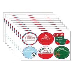 High-quality Adhesive Labels Christmas Gift Tag Stickers Santa Elk Xmas Theme Diy Present Box Greeting Card Envelope Labels 10 (ONLINE ORDER ONLY)