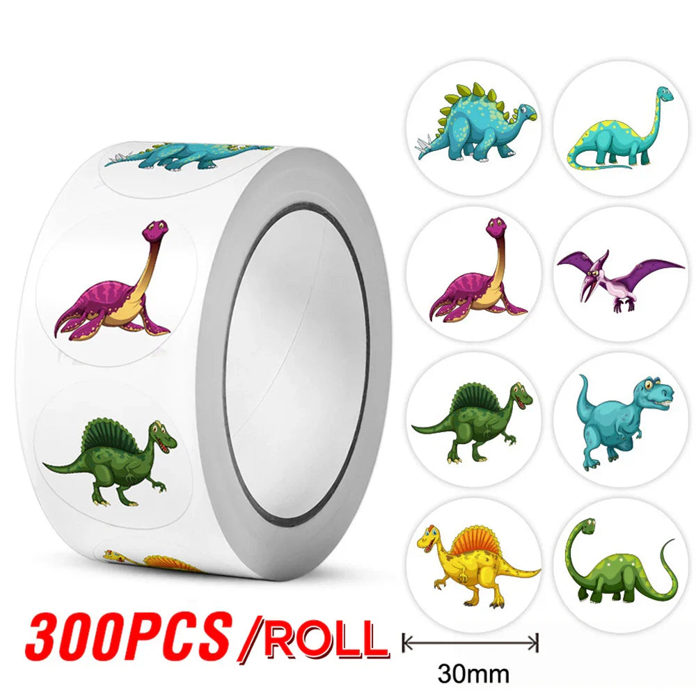 100-300pcs Dinosaur Animals Cartoon Stickers for kids school teacher Classroom Use Kids Toy Sticker Reward Encouragement Sticker (ONLINE ORDER ONLY)