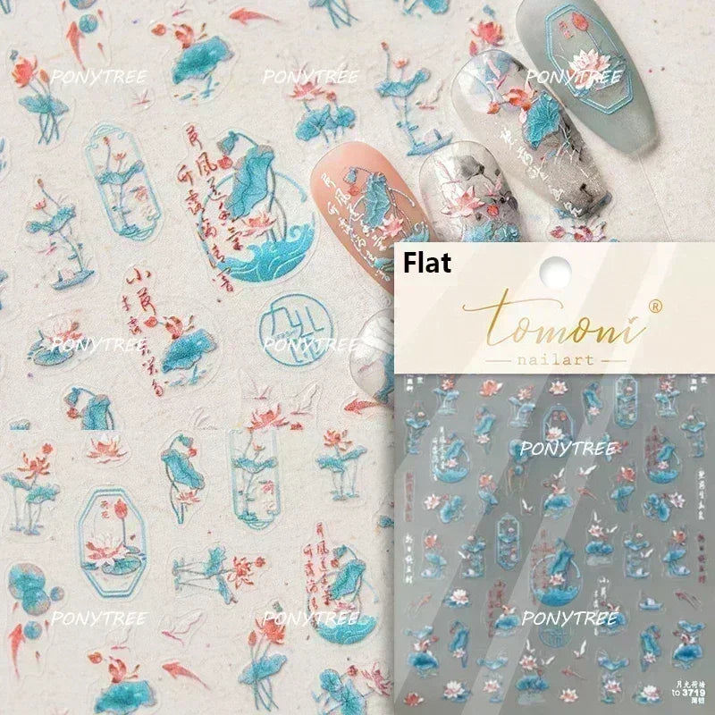 Beach Colourful Conch Dolphin Shell Starfish Jellyfish Star Summer Sea Wave Vacation Mode Water Bubble Nail Art Stickers Decals (Online Order Only)