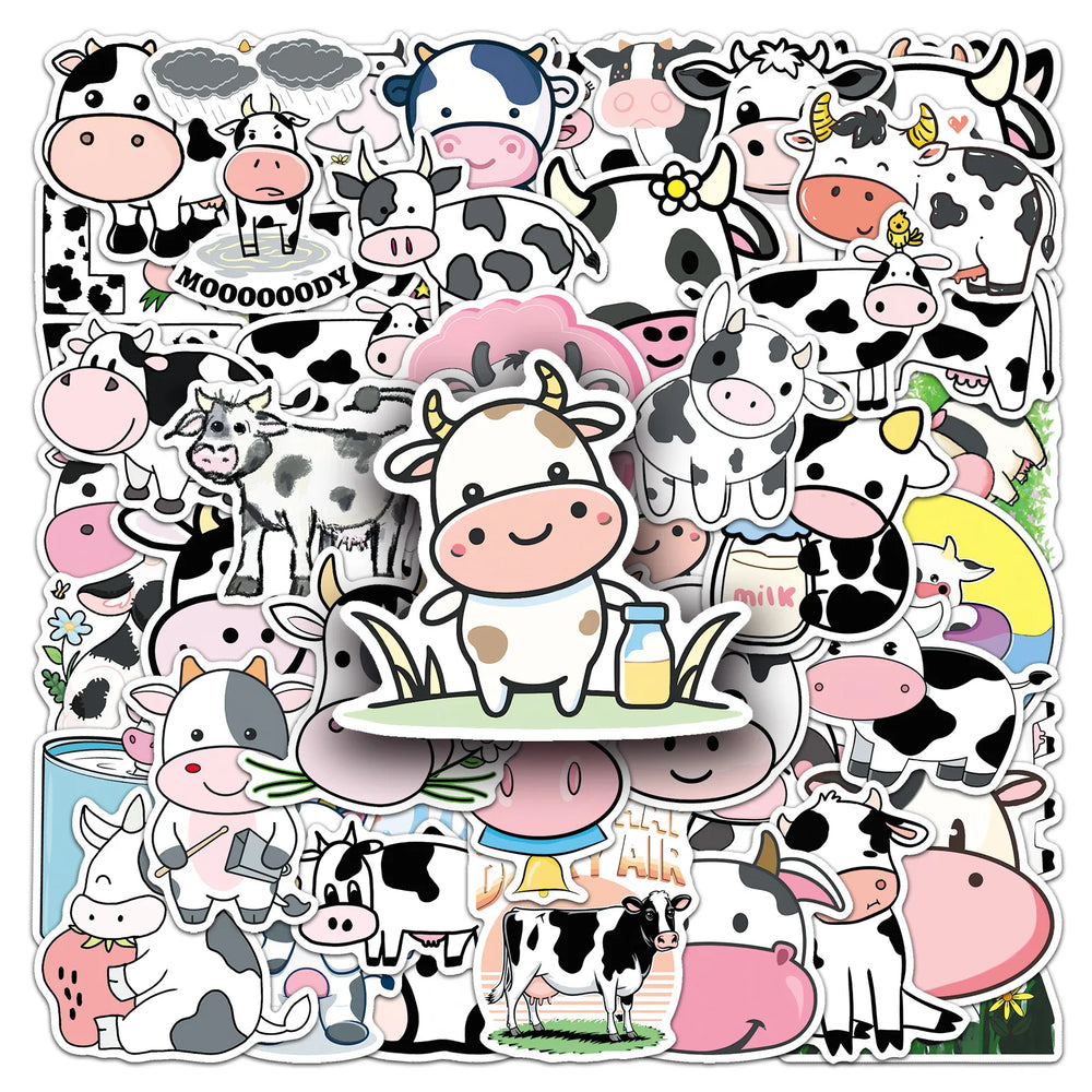 Cow Stickers Pack - Cute Cartoon Decals for Laptop & Phone Decoration (Online Order Only)