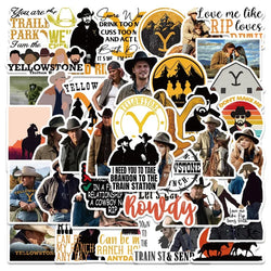 50pcs Cartoon Yellowstone Stickers for Laptop, Phone, Car, Scooter, Water Bottle, Suitcase, Refrigerator (ONLINE ORDER ONLY)