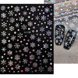 3D Snowflake Nail Art Decals Sliver Bronzing 3D Christmas Nail Art Decoration Self Adhesive Winter Christmas New Year Slides Y2K (ONLINE ORDER ONLY)