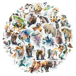 Cartoon Animal Watercolor Stickers for Suitcase, Skateboard, Laptop, Luggage, Phone (ONLINE ORDER ONLY)