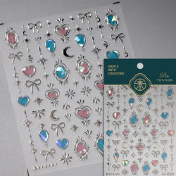 Dreamy Moon Star Cloud Butterfly Starrylight Rhinestone 5D Soft Embossed Relief Nail Art Sticker 3D Decal Decoration Manicure (ONLINE ORDER ONLY)