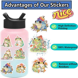 10/30/50PCS Cute Frog PVC Sticky Sticker Aesthetic DIY Korean Stationery Decoration Scrapbooking School Supplies for Kids (ONLINE ORDER ONLY)