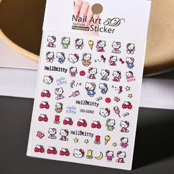 1pc 5D Cartoon Nail Art Stickers Waterproof Matte Finish with Kuromi, Cinnamoroll & Hello Kitty Designs Perfect for DIY Manicure (Online Order Only)