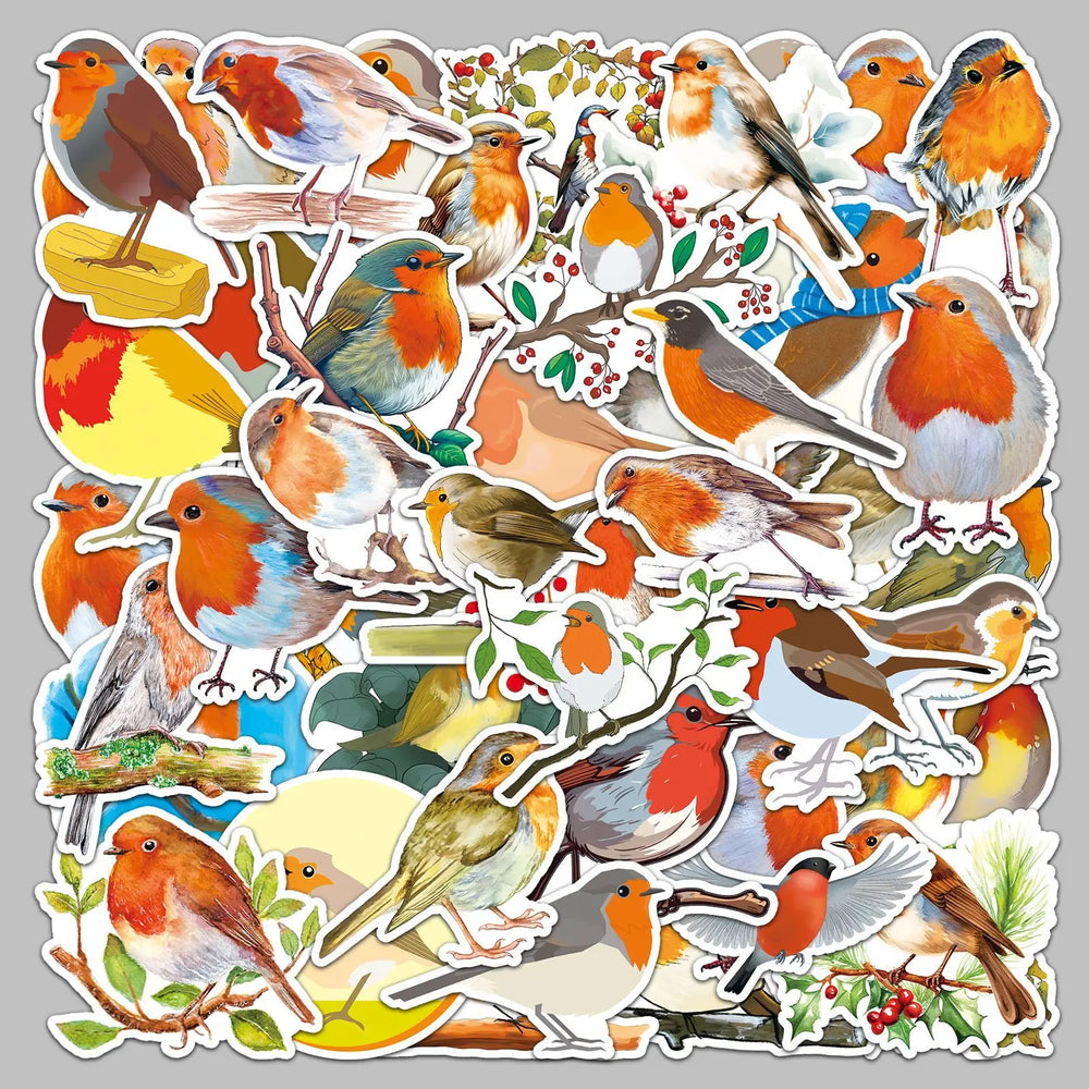 50pcs Cute Robin Cartoon Graffiti Stickers for Helmet, Wall, DIY Decoration (ONLINE ORDER ONLY)