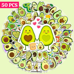 10/25/50PCS Cute Lovely Avocado Stickers Small Self-Adhesive Decals Photo Album Journal Scrapbook Luggage Refrigerator Notebook (ONLINE ORDER ONLY)