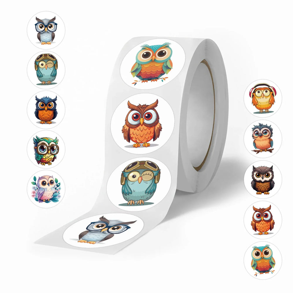 100-500pcs Cute owl Sticker Animals Sticker for Kids Classic Toy Decoration School Teacher Supplies Encouragement Sticker (ONLINE ORDER ONLY)
