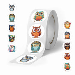 100-500pcs Cute owl Sticker Animals Sticker for Kids Classic Toy Decoration School Teacher Supplies Encouragement Sticker (ONLINE ORDER ONLY)