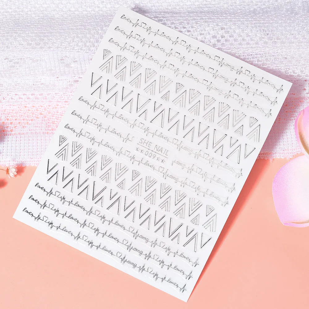 1PC Heart Love Design 3D Nail Art Sticker English Letter Self-Adhesive Slider Valentine's Day DIY Manicure Tips Accessories Tool (ONLINE ORDER ONLY)
