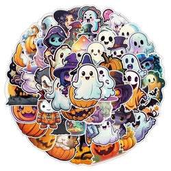 10/50/100/200pcs Cute Cartoon Horror Hallowmas Graffiti Stickers Decals Skateboard Laptop Phone Car Waterproof Sticker Kids Toys (ONLINE ORDER ONLY)