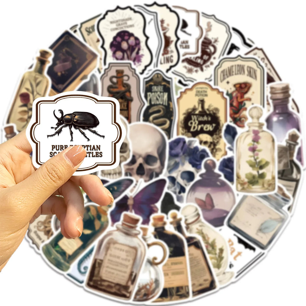 50PCS Cool Gothic Graffiti Skull Stickers Decals Kids Toy DIY Diary Suitcase Scrapbook Phone Laptop Bike Sticker (ONLINE ORDER ONLY)