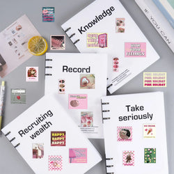 30Pcs Pink Holiday Stickers Aesthetic Art PVC Decals Scrapbooking Label Diary Stationery Computer Refrigerator (ONLINE ORDER ONLY)