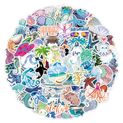 Sea World Animal Stickers: 10/30/50/100PCS for Laptop, Luggage, Skateboard, Kids (ONLINE ORDER ONLY)