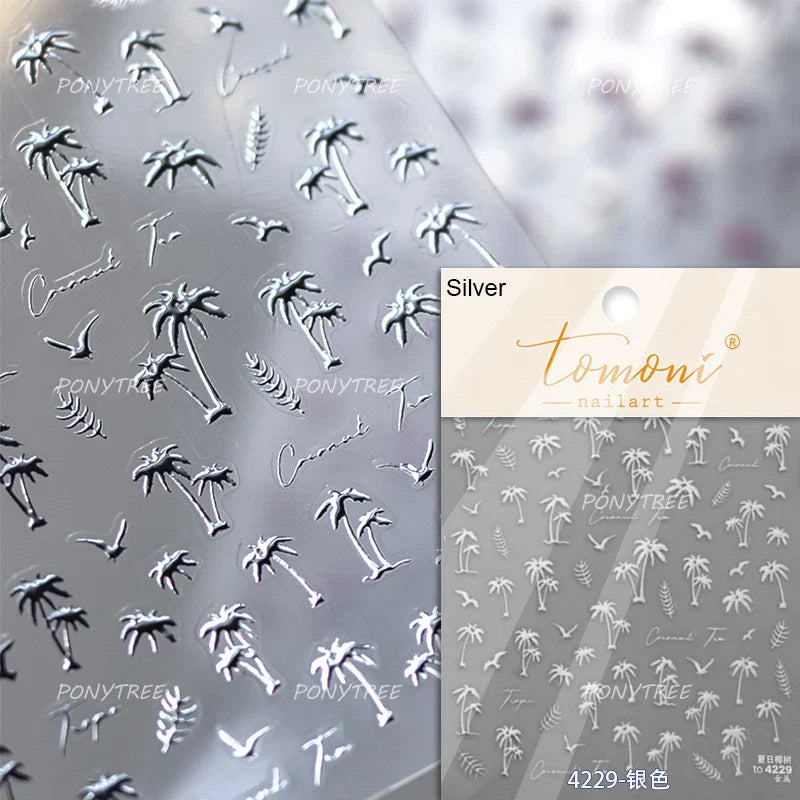 Summer Beach Bikini Watermelon Hat Sandals Ice Cream Shell Conch Starfish Cat Duck Nail Art Decoration Stickers Manicure Decals (ONLINE ORDER ONLY)