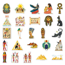 10/30/50PCS Cool Art Ancient Egypt Pharaoh Pyramid Cartoon Stickers Skateboard Laptop Phone Bike Car Waterproof Sticker Kid Toy (ONLINE ORDER ONLY)