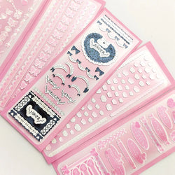 Korean Ins Girls Bow Lace Series Sticker Hand Account Idol Card DIY Album Decoration Scrapbooking Stickers Kawaii Stationery (ONLINE ORDER ONLY)