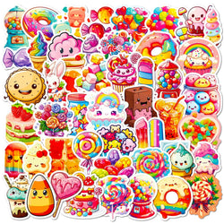 10/50Pcs Cute Colorful Candy Cartoon Stickers Scrapbooking Notebook Water Bottle Laptop Luggage Skateboard Car Sticker Toy Gift (ONLINE ORDER ONLY)