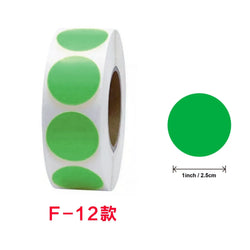 500/1000pcs/ roll Color Dot Stickers Removable 1.3cm Chroma Label for Inventory Organize,File Classification Stationery Sticker (Online Order Only)