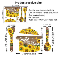 Simple English Kitchenware Sunflowers Wall Stickers Restaurant Background Decoration Wallpaper For Home Decor Living Room Decals (ONLINE ORDER ONLY)