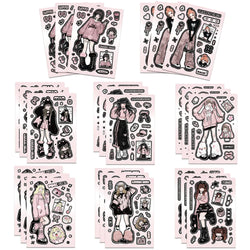 8 Sheets Y2K Aesthetic Harajuku Vinyl Stickers for Laptop, Diary, Scrapbook (ONLINE ORDER ONLY)