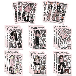 8 Sheets Y2K Aesthetic Harajuku Vinyl Stickers for Laptop, Diary, Scrapbook (ONLINE ORDER ONLY)
