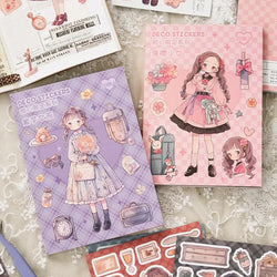 Journamm 20sheets Kawaii Girl Stickers Book DIY Scrapbooking Collage Stationery Decor Junk Journal Cartoon Materials Stickers (ONLINE ORDER ONLY)