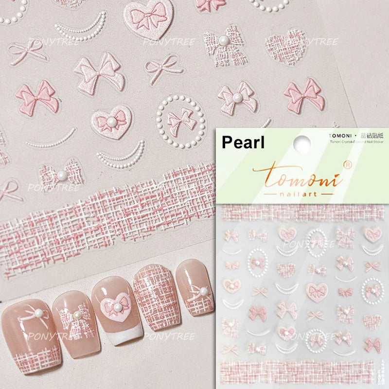 Black Rabbit Bunny Ribbon Bowknot Flower Cake Daisy Dessert Knife Fork Butterfly Self Adhesive Nail Art Stickers Manicure Decals (ONLINE ORDER ONLY)