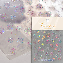 Colorful Fireworks Blooming Castle Romantic Brilliant Sky Self Adhesive Nail Art Stickers Star Shiny Rhinestone Manicure Decals (Online Order Only)