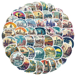 City Collage Stickers 10/30/50Pcs for Suitcase, Skateboard, Laptop, Luggage, Phone, Car, DIY Decal (ONLINE ORDER ONLY)