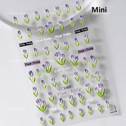 Romantic Flowers Bouquet Butterfly Rose Bowknot Candlestick Wreath Love Heart 5D Self Adhesive Nail Art Stickers Manicure Decals (Online Order Only)
