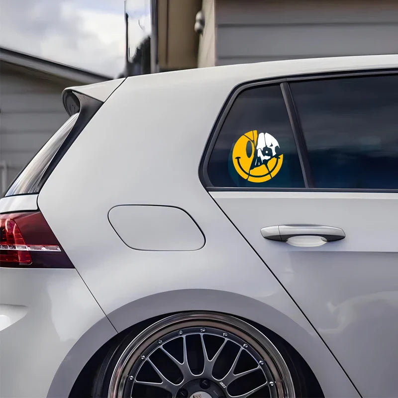 Broken face with skull stickers,creative decal high quality sticker for cars (ONLINE ORDER ONLY)