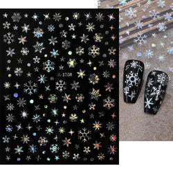 3D Snowflake Nail Art Decals Sliver Bronzing 3D Christmas Nail Art Decoration Self Adhesive Winter Christmas New Year Slides Y2K (ONLINE ORDER ONLY)