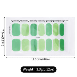 14Tips Solid Color Stickers Nail Art Supplies European & American Simple Decals Oil Film Decals Press on Nails Stickers Designer (ONLINE ORDER ONLY)