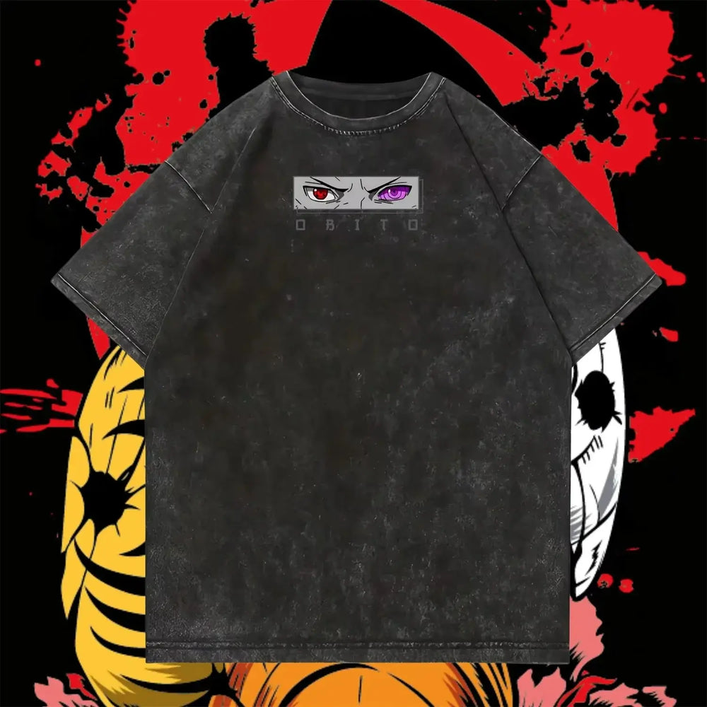 Obito Uchiha T-shirt: Vintage Washed Anime Streetwear (ONLINE ORDER ONLY)