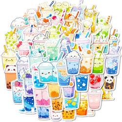 10/30/50PCS Panda Pearl Milk Tea PVC Sticker Aesthetic Children's Decoration Scrapbooking Stationery School Supplies for Kids (Online Order Only)