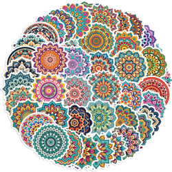 50pcs Mandala Flowers Cartoon Graffiti Stickers Decals Decoration DIY Skateboard Notebook Phone Laptop Cute Sticker (ONLINE ORDER ONLY)
