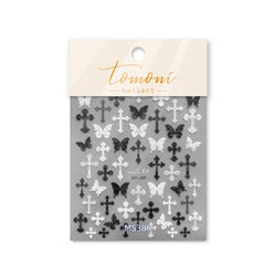 Black White Pearl Lace Butterfly Cross Retro Figure Flower Symmetric Self Adhesive Nail Art Stickers  Manicure Decals Wholesale (ONLINE ORDER ONLY)