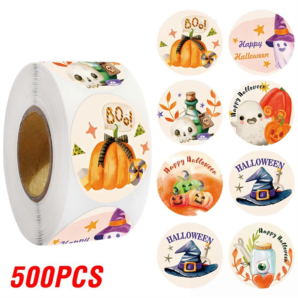 100-500pcs Halloween Stickers Pumpkin Handmade Labels Halloween Gift Decor Stickers Stationery stickers (ONLINE ORDER ONLY)