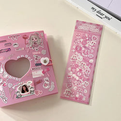 Korean ins Cute Punk Rock Bunny Stickers Hand Account Idol Card DIY Material Decorative Sticker Personalized Kawaii Stationery (Online Order Only)
