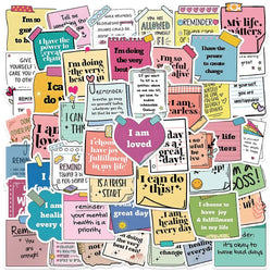 10/50Pcs Inspirational Positive Words Label Stickers Motivational Graffiti Decals Diary Phone Laptop Luggage Skateboard Sticker (ONLINE ORDER ONLY)
