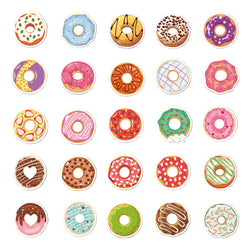 10/30/50PCS Cute Kawaii Donuts Cartoon Stickers Toy DIY Phone Notebook Skateboard Fridge Guitar Laptop Decals Kids Sticker Toys (ONLINE ORDER ONLY)