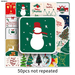 Cartoon Santa Snowman Christmas Stickers 10/50/100PCS Laptop Luggage Decals Kids Gift (Online Order Only)