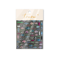 Colorful Shoal of Fish Whale Ocean Shell Conch Starfish Summer Sea Jellyfish Bubble Nail Art Decoration Sticker Manicure Decals (ONLINE ORDER ONLY)