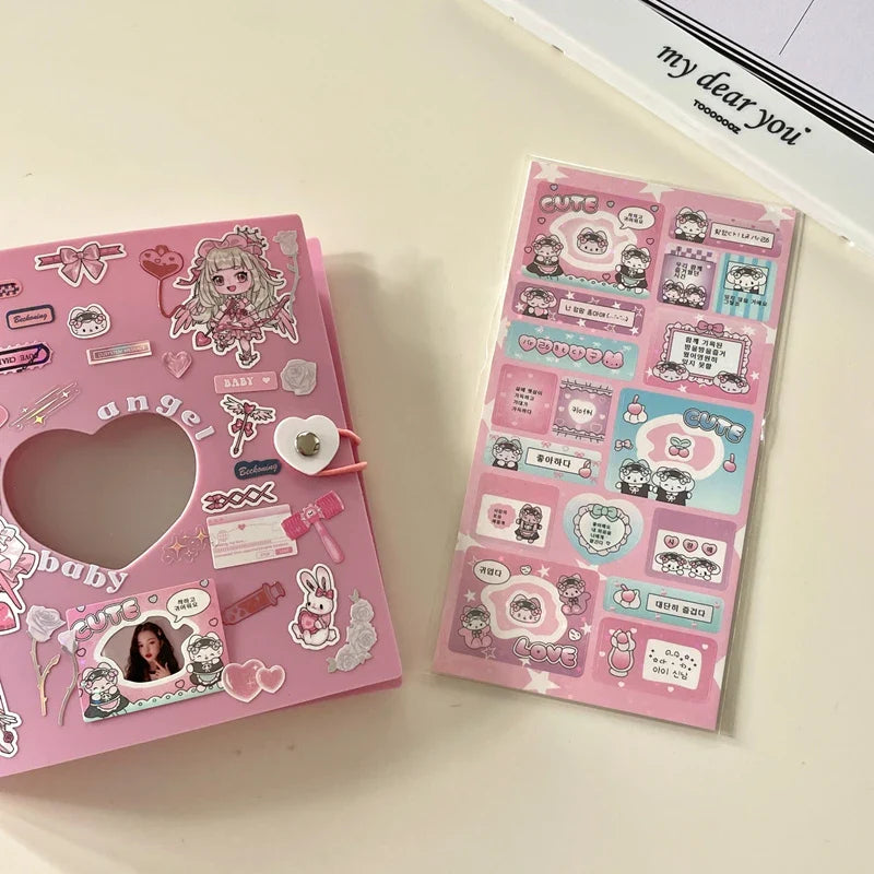 Korean ins Cute Punk Rock Bunny Stickers Hand Account Idol Card DIY Material Decorative Sticker Personalized Kawaii Stationery (Online Order Only)